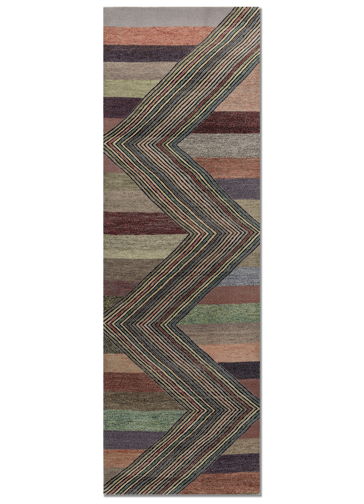 manchaha grey and black wool and bamboo silk hand knotted Rug - HeadShot