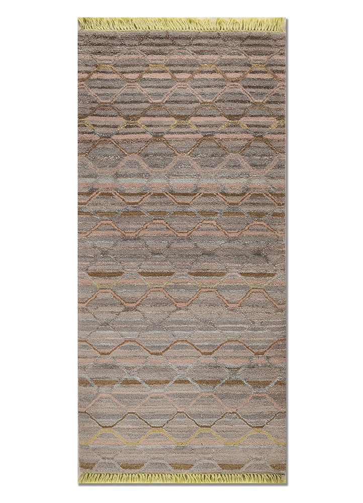 manchaha grey and black wool and bamboo silk hand knotted Rug - HeadShot