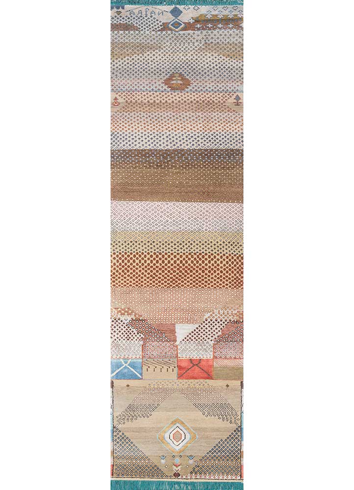 manchaha gold wool and bamboo silk hand knotted Rug - HeadShot