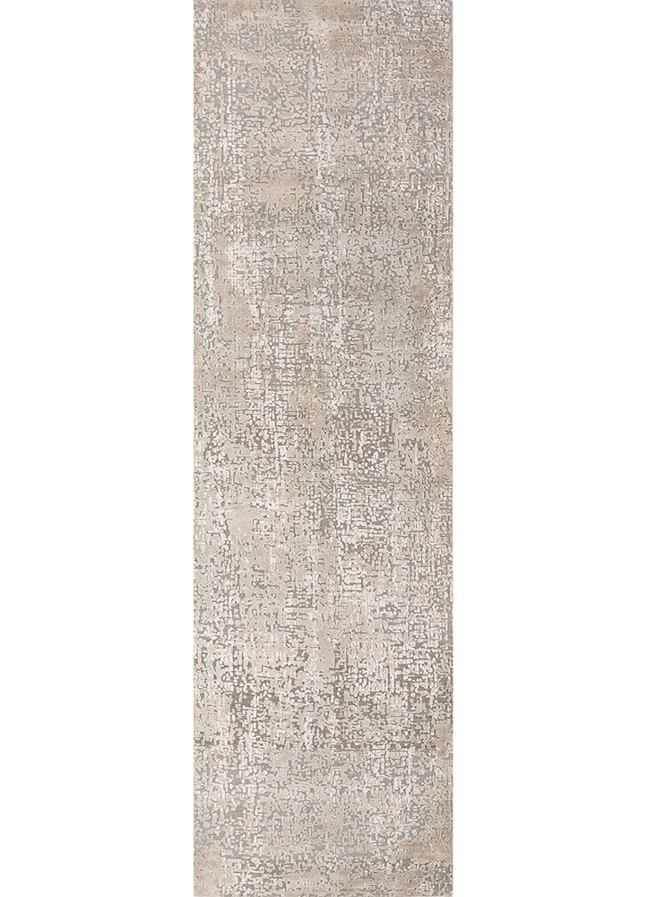 uvenuti grey and black wool and bamboo silk hand knotted Rug - HeadShot