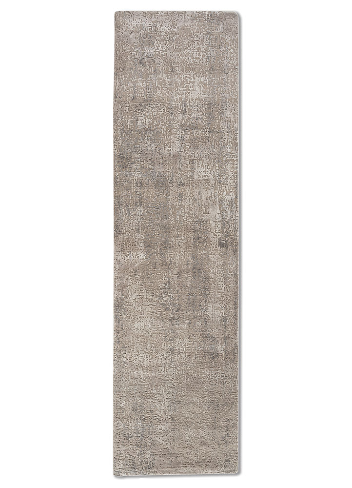 uvenuti grey and black wool and bamboo silk hand knotted Rug - HeadShot