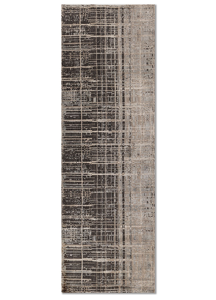 aprezo ivory wool and bamboo silk hand knotted Rug - HeadShot