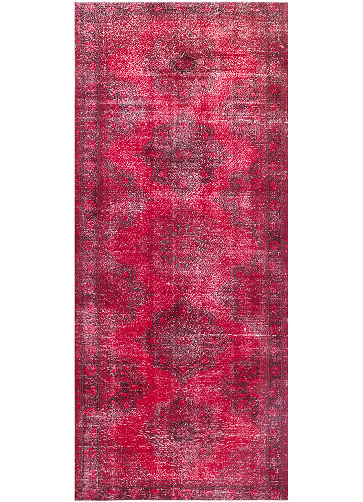lacuna red and orange wool hand knotted Rug - HeadShot