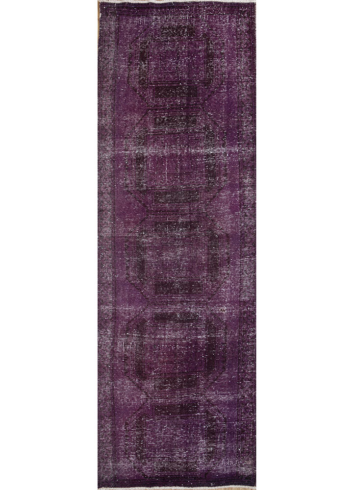 lacuna pink and purple wool hand knotted Rug - HeadShot