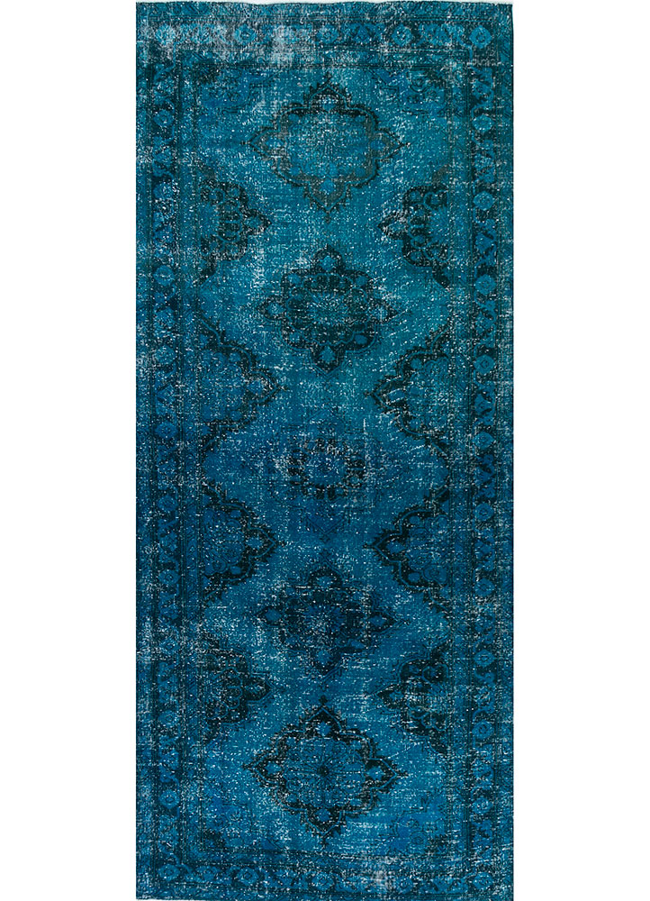 lacuna blue wool hand knotted Rug - HeadShot