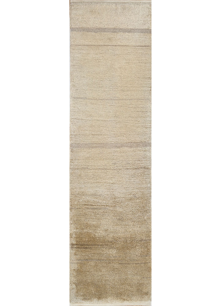 manifest gold wool hand knotted Rug - HeadShot