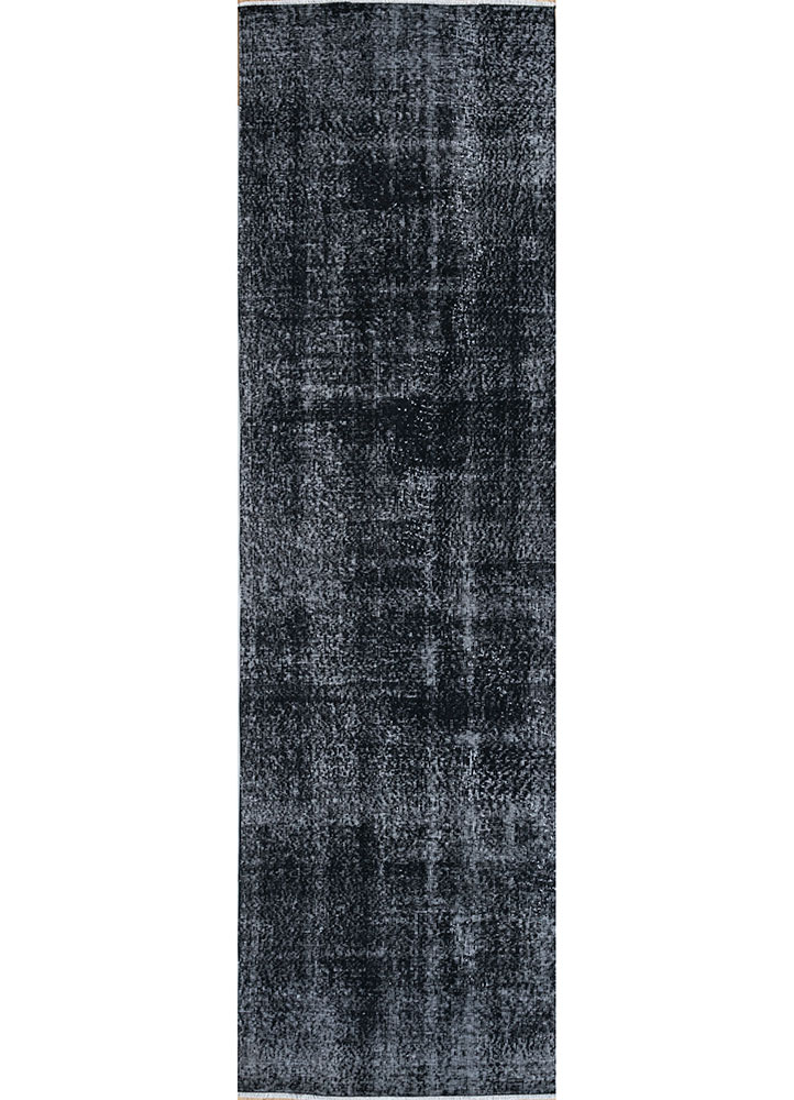 lacuna grey and black wool hand knotted Rug - HeadShot