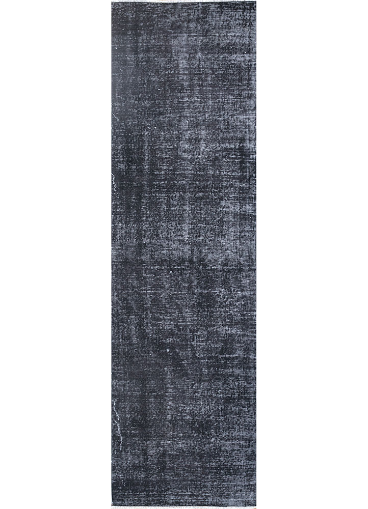 lacuna grey and black wool hand knotted Rug - HeadShot