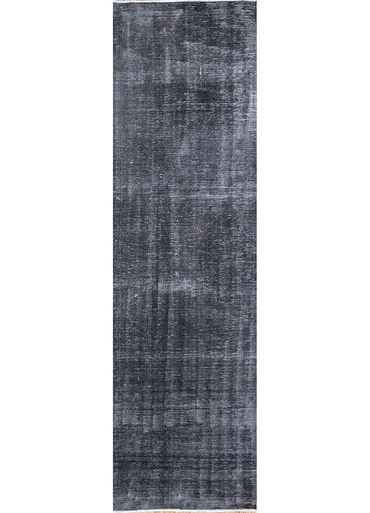 lacuna grey and black wool hand knotted Rug - HeadShot