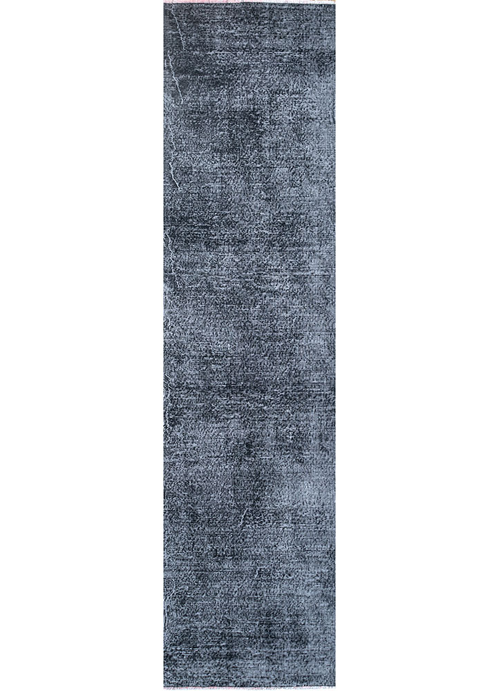 lacuna grey and black wool hand knotted Rug - HeadShot