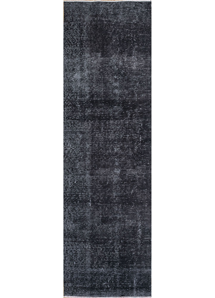 lacuna grey and black wool hand knotted Rug - HeadShot