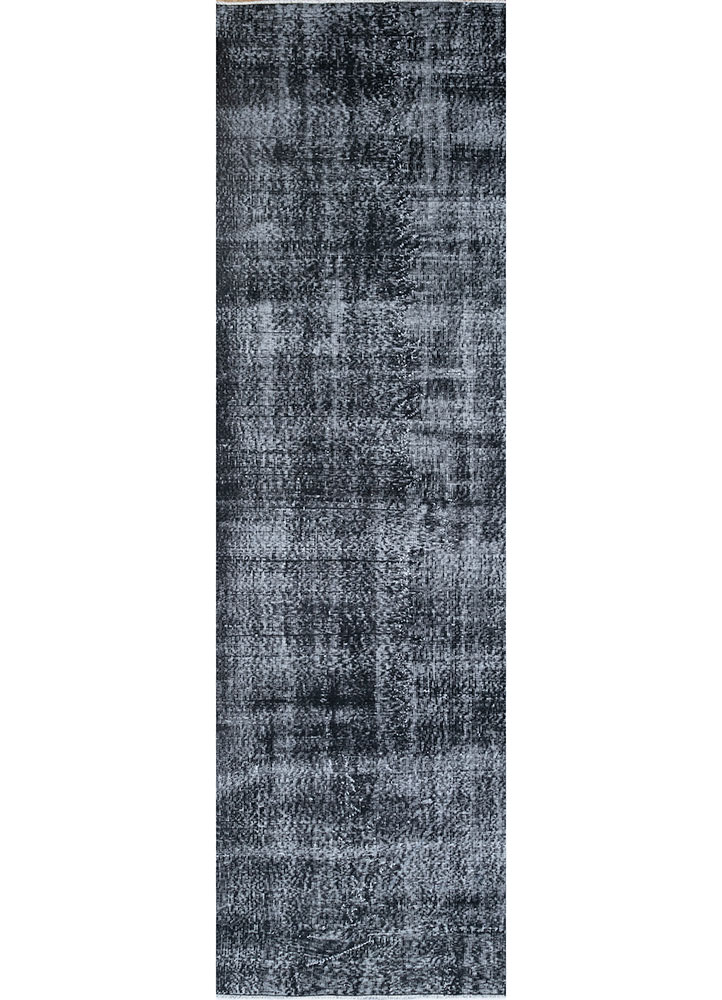 lacuna grey and black wool hand knotted Rug - HeadShot