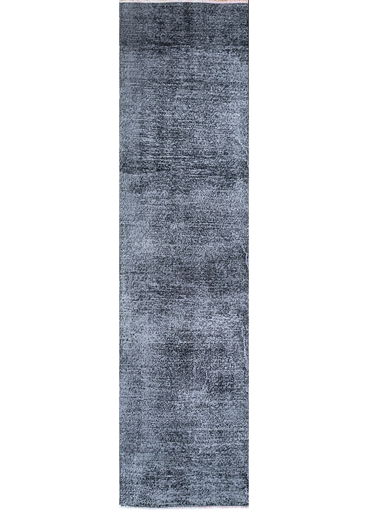 lacuna grey and black wool hand knotted Rug - HeadShot