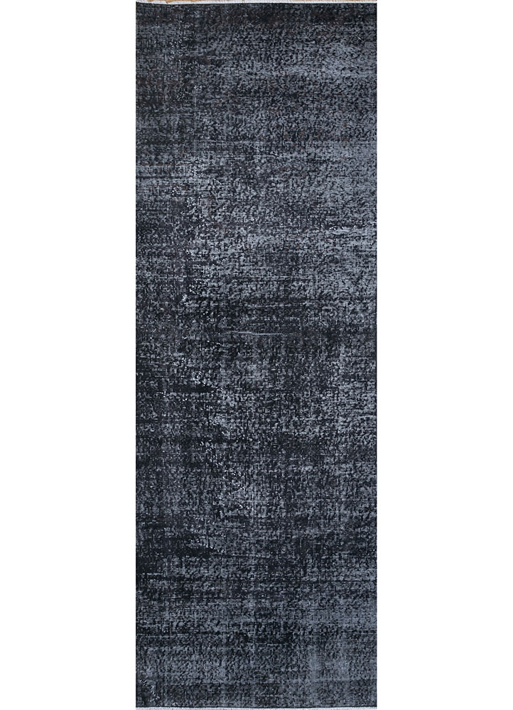 lacuna grey and black wool hand knotted Rug - HeadShot