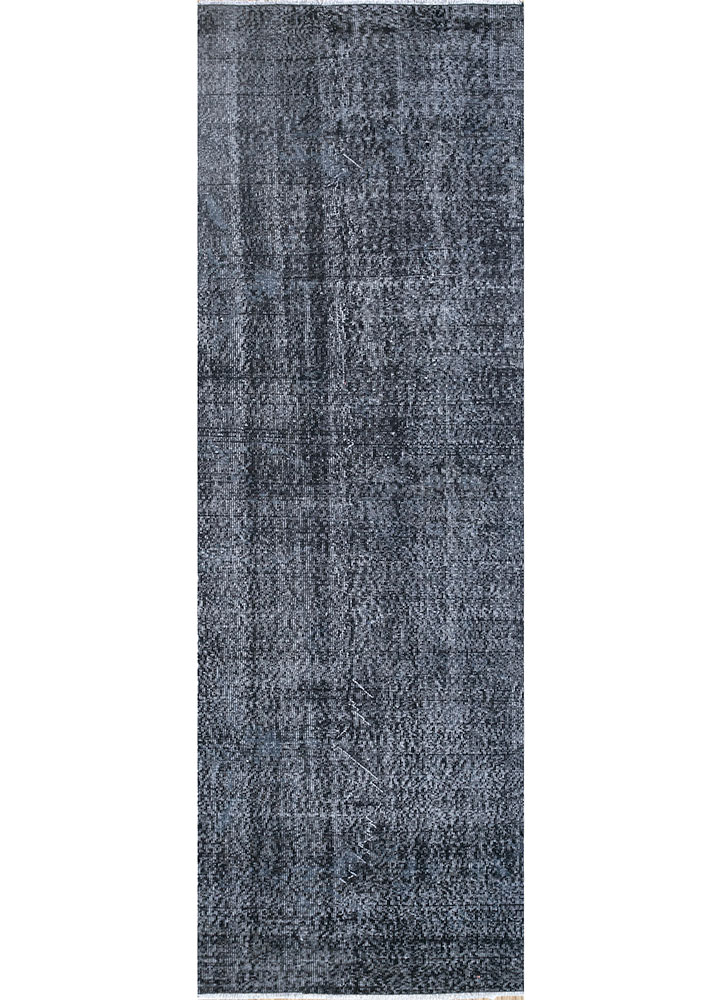 lacuna grey and black wool hand knotted Rug - HeadShot
