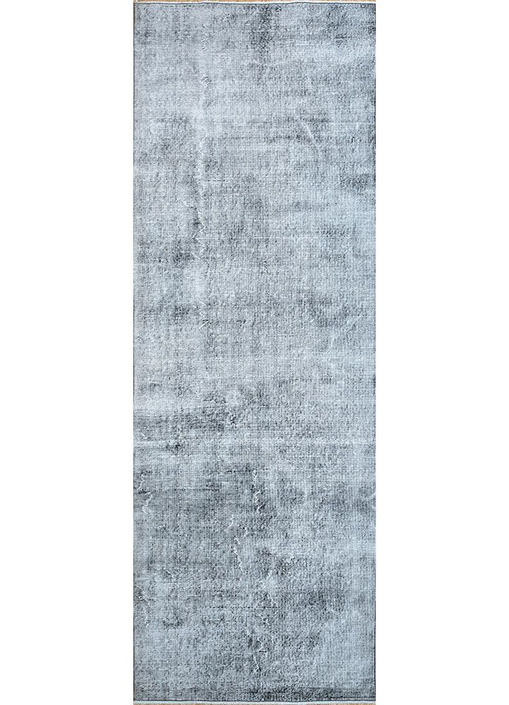 lacuna grey and black wool hand knotted Rug - HeadShot