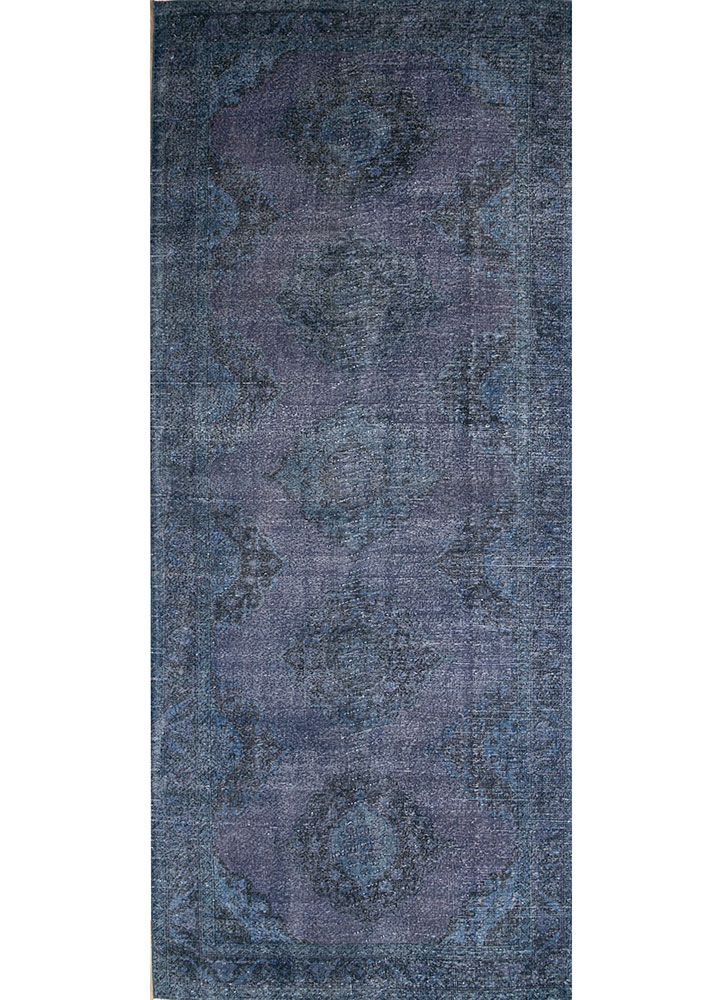 lacuna blue wool hand knotted Rug - HeadShot