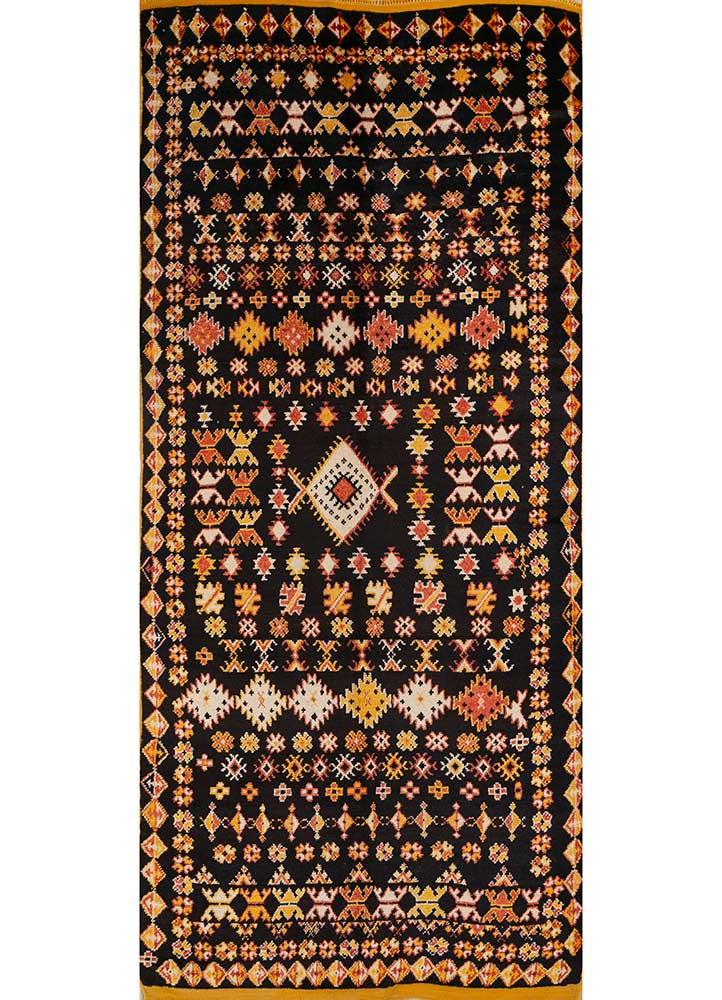 kiaan grey and black wool hand knotted Rug - HeadShot