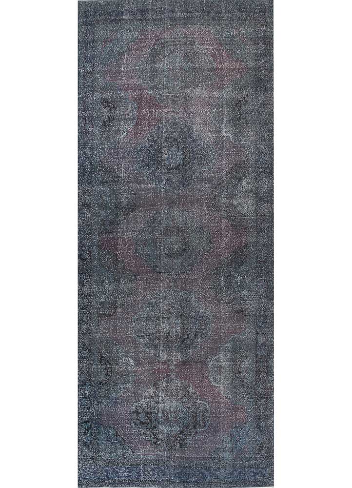 lacuna grey and black wool hand knotted Rug - HeadShot
