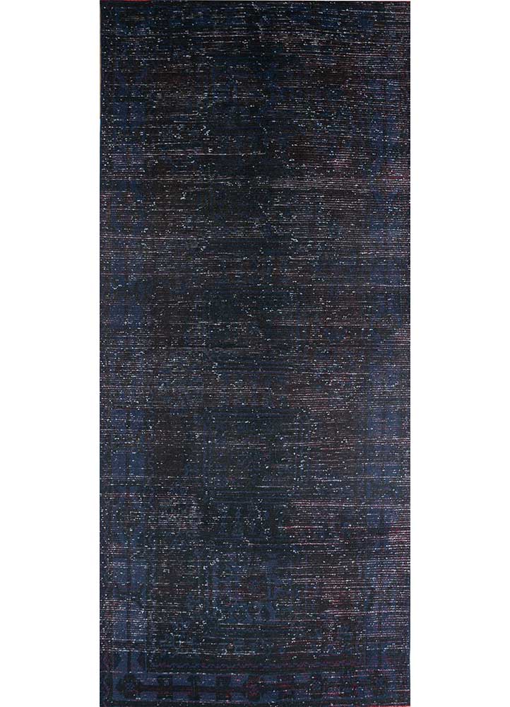 lacuna blue wool hand knotted Rug - HeadShot