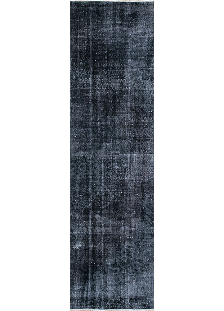 lacuna grey and black wool hand knotted Rug - HeadShot