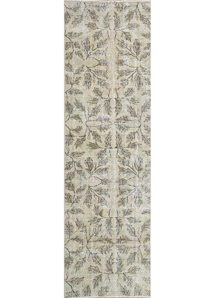 vintage gold wool hand knotted Rug - HeadShot