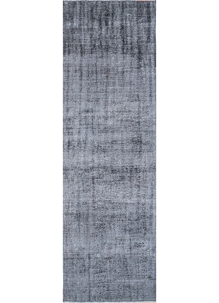 lacuna grey and black wool hand knotted Rug - HeadShot