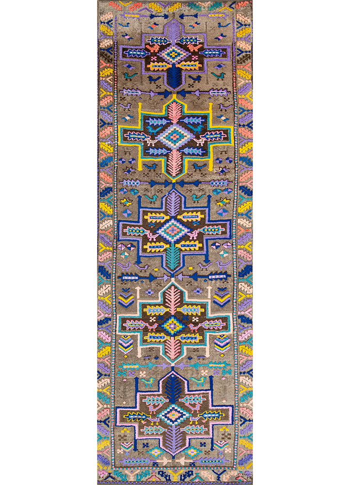 nuray multi wool hand knotted Rug - HeadShot