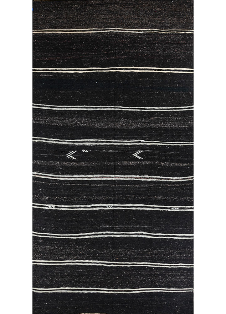 nuray grey and black wool hand knotted Rug - HeadShot