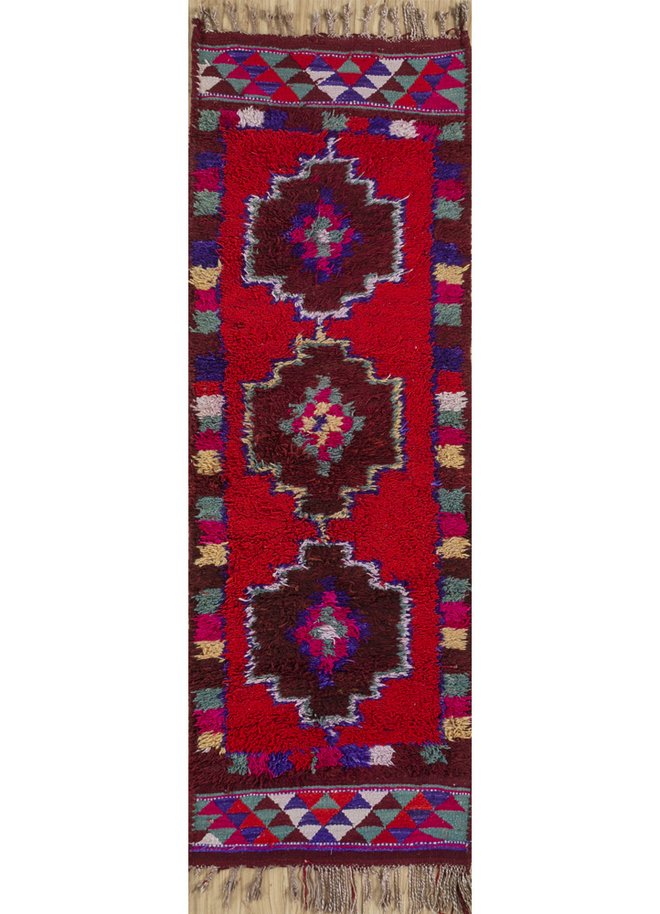 nuray red and orange wool hand knotted Rug - HeadShot