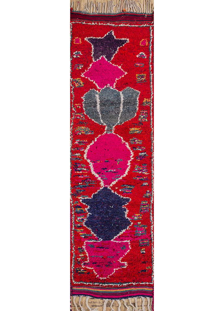 nuray red and orange wool hand knotted Rug - HeadShot