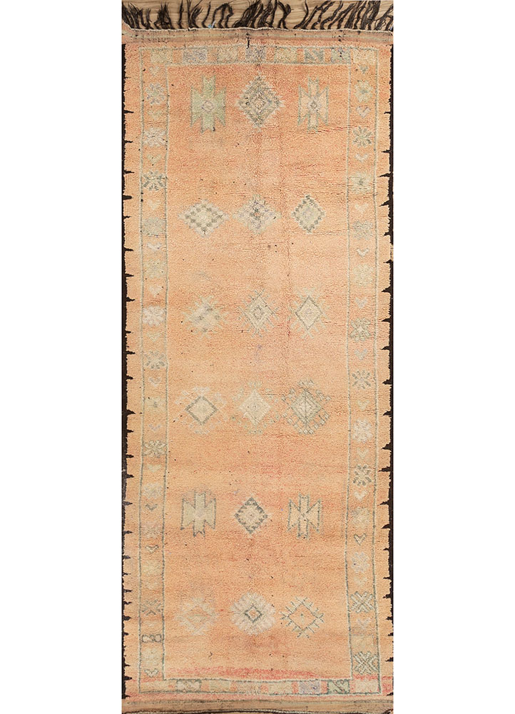 nuray red and orange wool hand knotted Rug - HeadShot