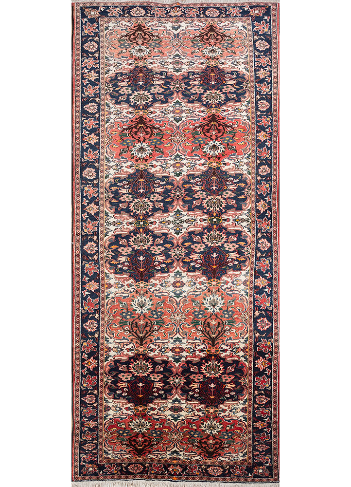 nuray red and orange wool hand knotted Rug - HeadShot