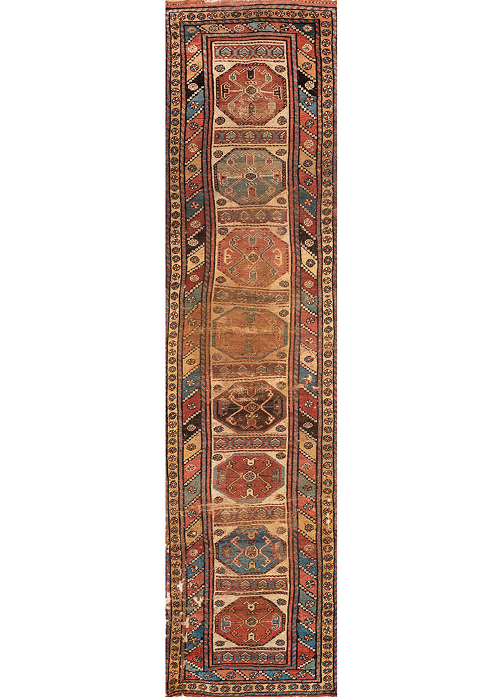 kiaan red and orange wool hand knotted Rug - HeadShot