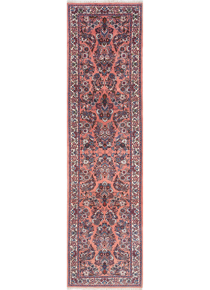 aalam blue wool hand knotted Rug - HeadShot