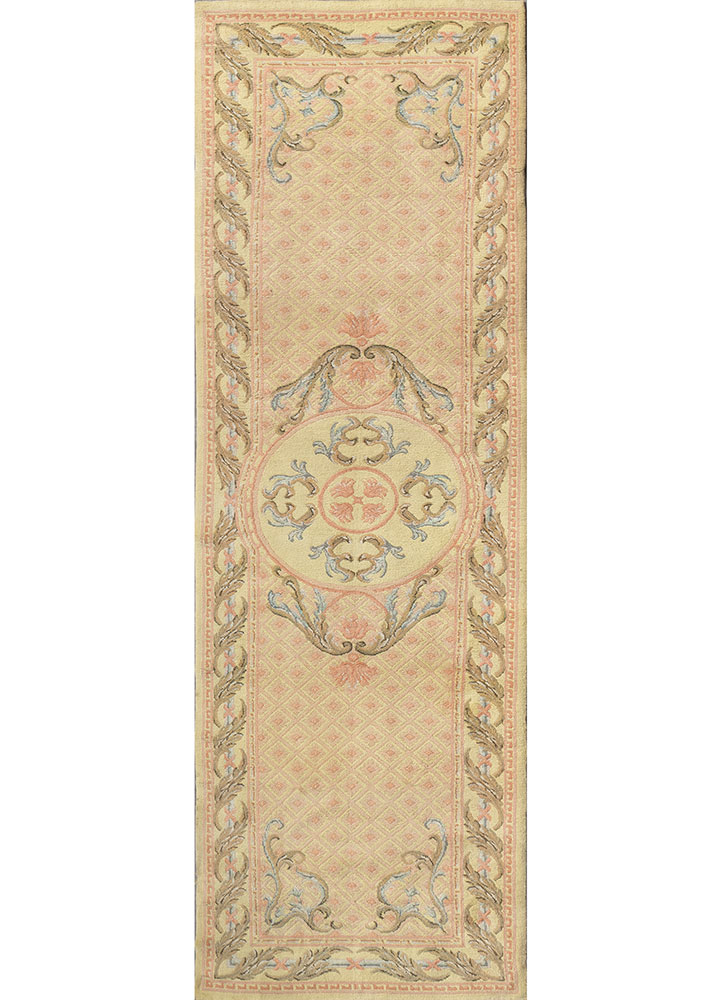 aalam gold wool hand knotted Rug - HeadShot