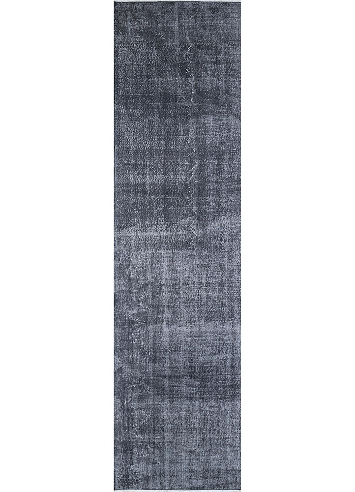 lacuna grey and black wool hand knotted Rug - HeadShot