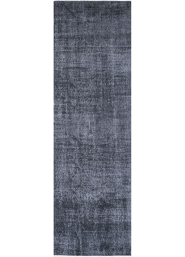 lacuna grey and black wool hand knotted Rug - HeadShot