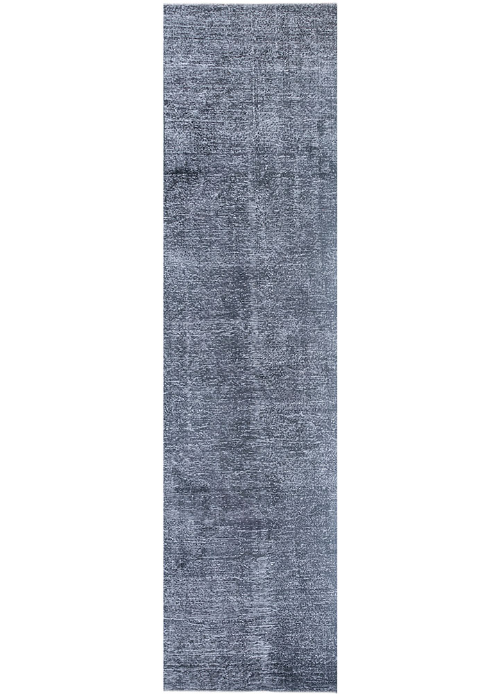 lacuna grey and black wool hand knotted Rug - HeadShot