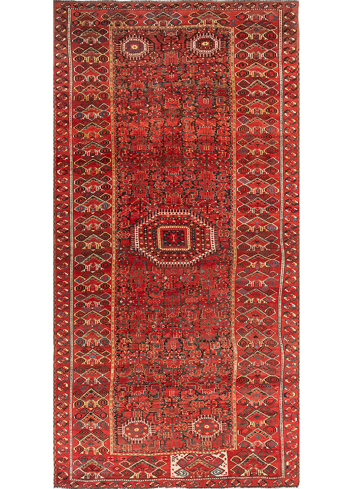 nuray pink and purple wool hand knotted Rug - HeadShot