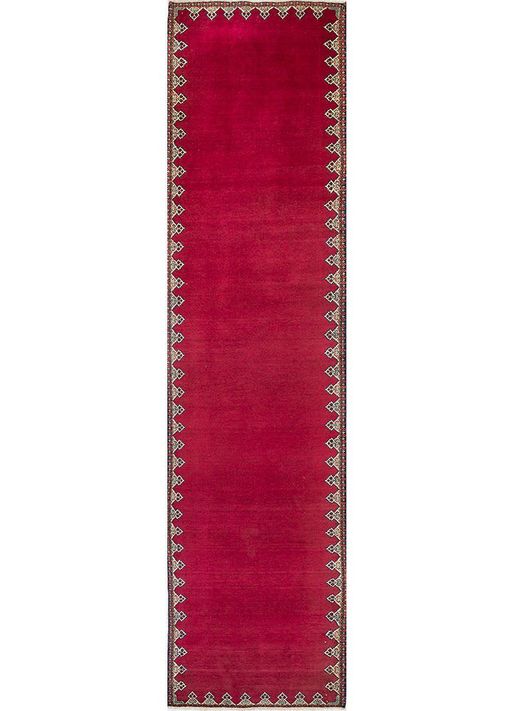 aalam pink and purple wool hand knotted Rug - HeadShot