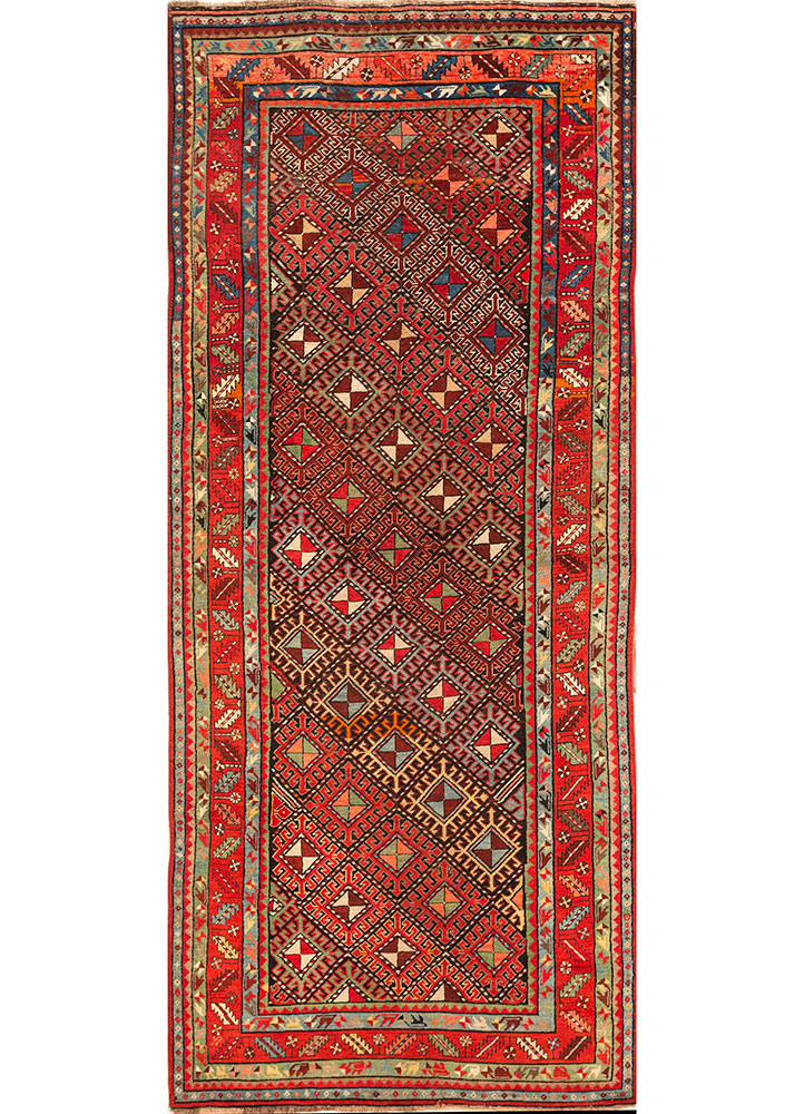 kiaan pink and purple wool hand knotted Rug - HeadShot