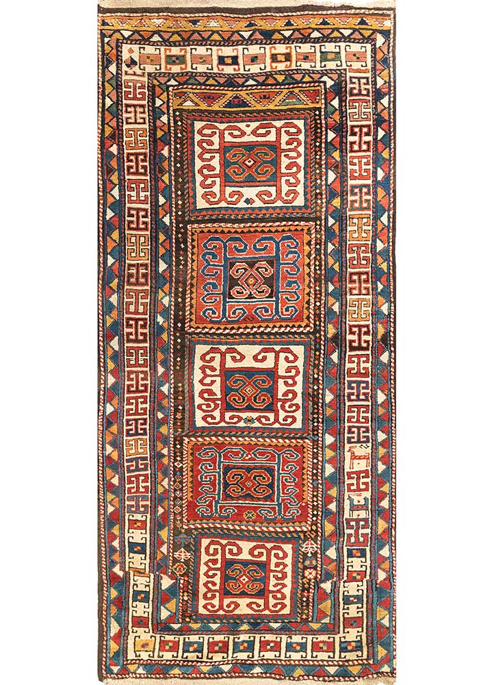 kiaan red and orange wool hand knotted Rug - HeadShot