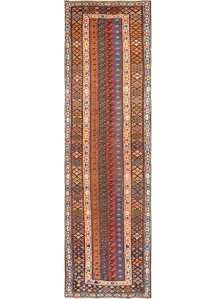 aalam green wool hand knotted Rug - HeadShot
