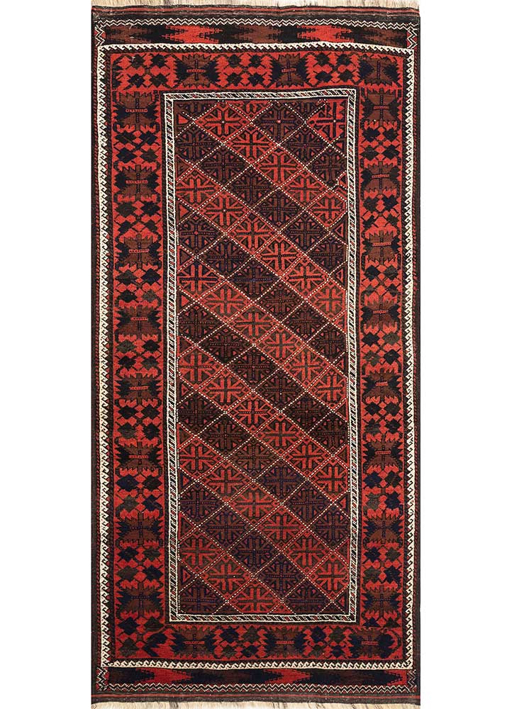 kiaan red and orange wool hand knotted Rug - HeadShot