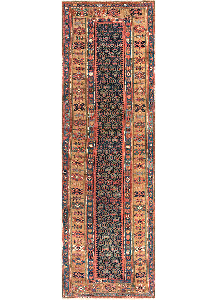 kiaan blue wool hand knotted Rug - HeadShot