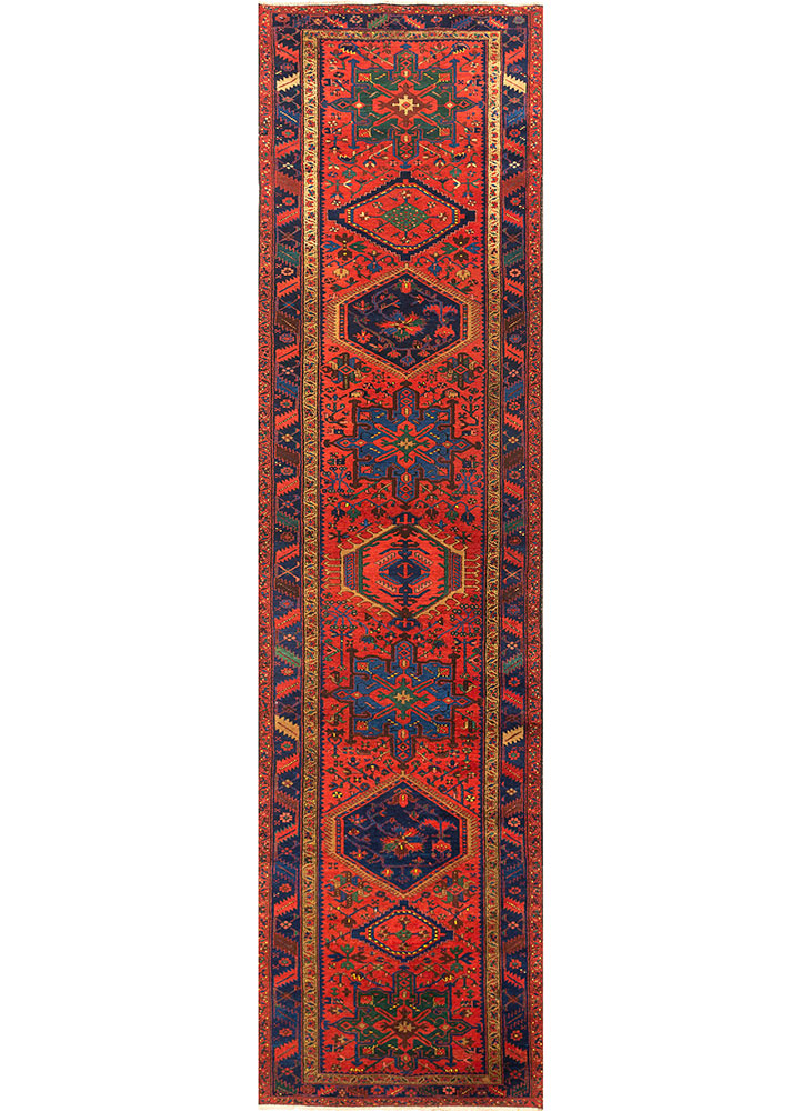 kiaan red and orange wool hand knotted Rug - HeadShot