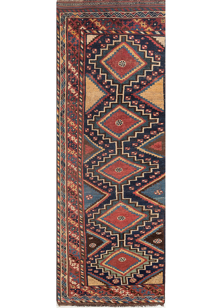 nuray blue wool hand knotted Rug - HeadShot