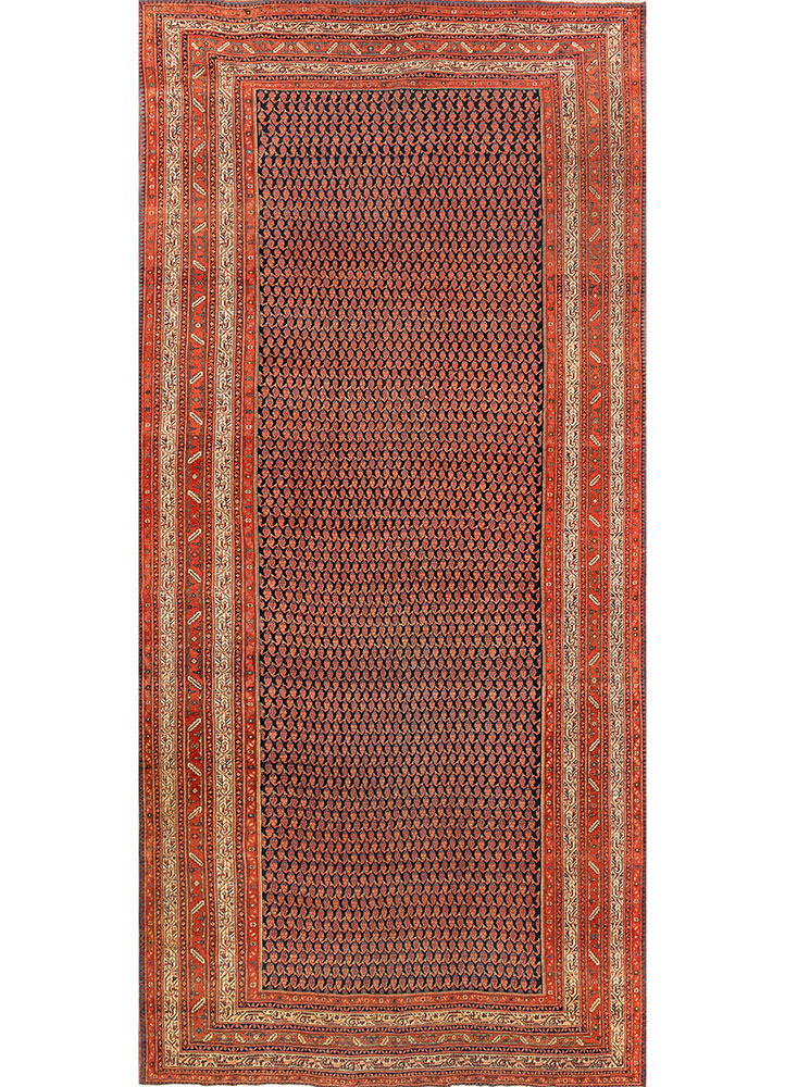 kiaan red and orange wool hand knotted Rug - HeadShot