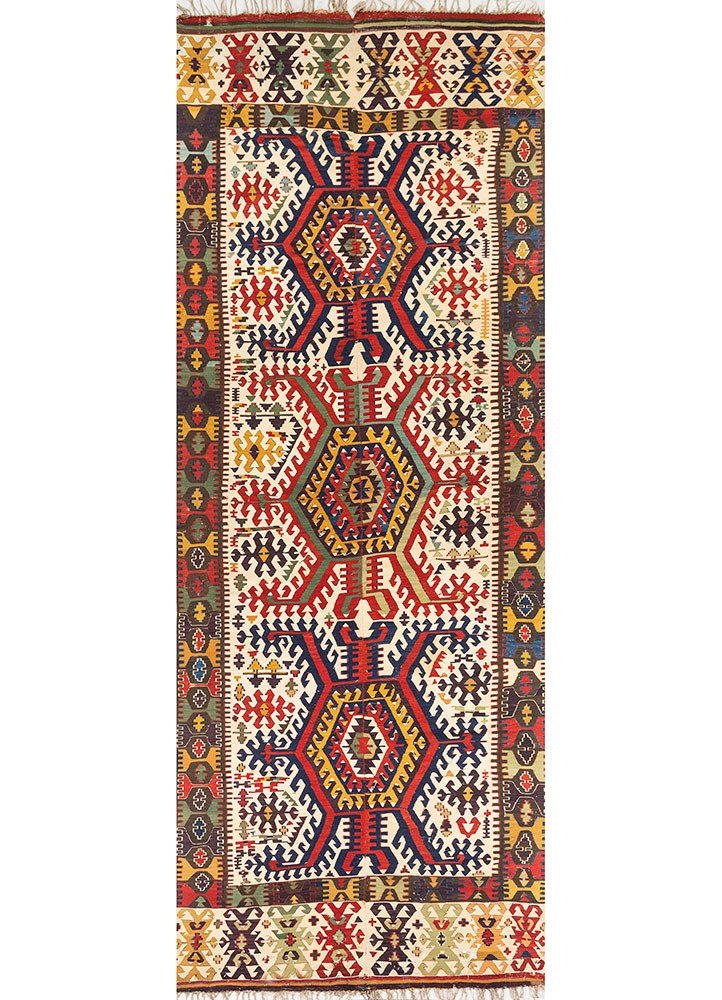 nuray blue wool hand knotted Rug - HeadShot